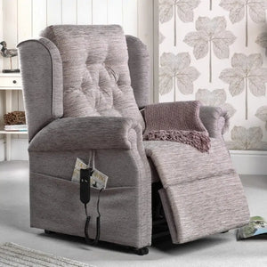 Repose Olympia Rise and Recline Armchair with Duel Motor or Tilt in Space Riser. Recliner Chair for Elderly, Bariatric and Disabled with button back cushion