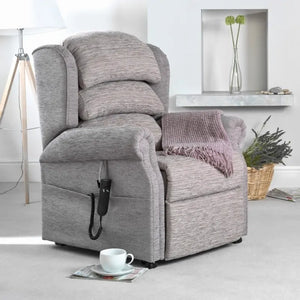 Repose Olympia Rise and Recline Armchair with Duel Motor or Tilt in Space Riser. Recliner Chair for Elderly, Bariatric and Disabled with waterfall back cushion