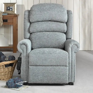 Repose Olympia Rise and Recline Armchair with Duel Motor or Tilt in Space Riser. Recliner Chair for Elderly, Bariatric and Disabled grey fabric