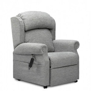 Repose Kensington, Rise and Recline Armchair Oblique view. Duel Motor or Tilt in Space Riser Recliner Chair for Elderly, Bariatric and Disabled