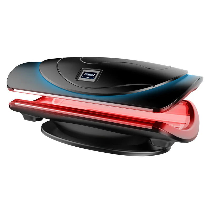 Revive Co Revive Bed Pro Red Light Therapy in black closed tilted view facing left