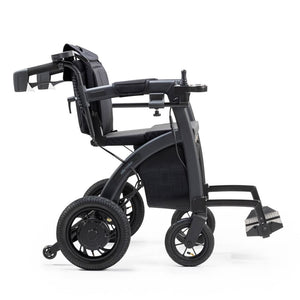 side view of Rollz | Motion Electric | Versatile Rollator and Electric Wheelchair Combo with Joystick Control