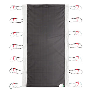 Direct Healthcare Group SafeHandlingSheet laid Horizontal Sling and Transfer Aid laid flat and black