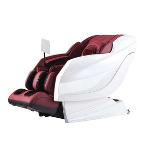 Sasaki 10 Series Royal King 6D AI Massage Chair in red foot massager up