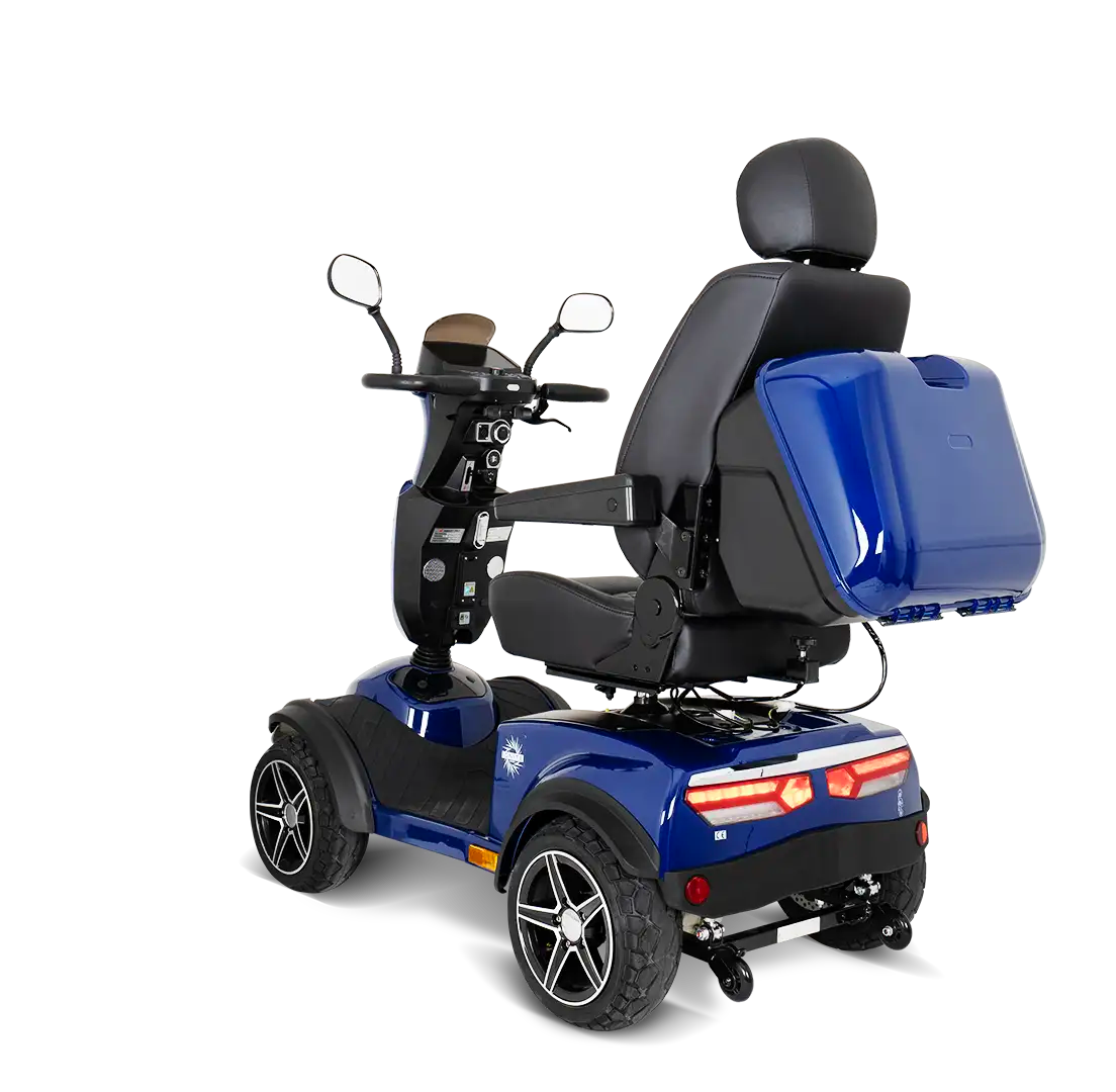 Scooterpac Ignite Sport Mobility Scooter Facing Left Back View