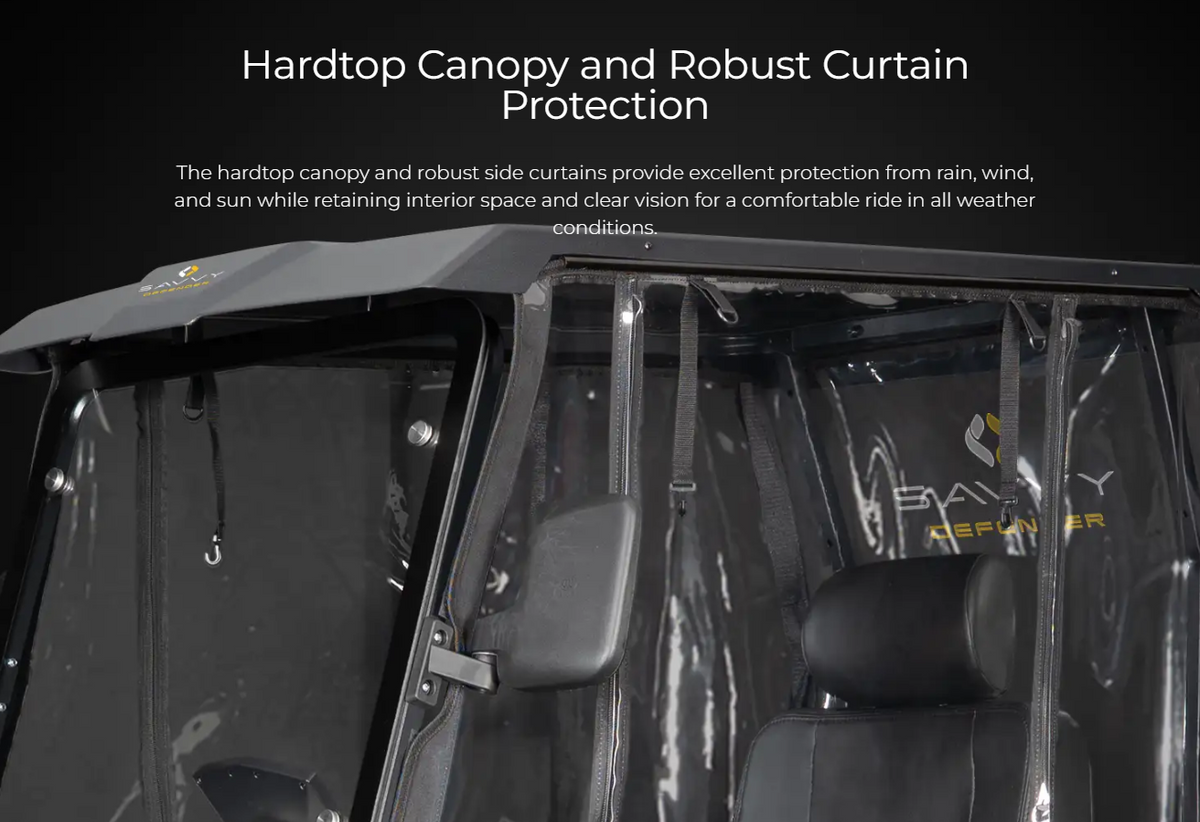 Scooterpac Savvy Defender Mobility Scooter Hardtop Canopy and Robust Curtain Protection