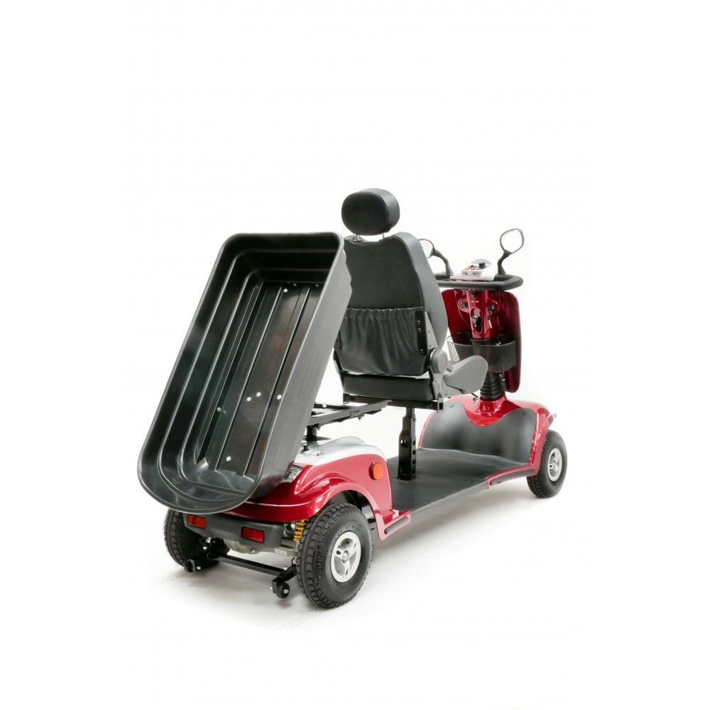 Scooterpac Tandem Mobility Scooter with lockable rear carrier tilted up