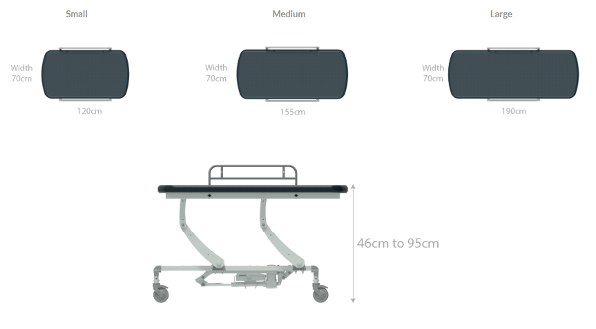 Seers CLINNOVA Mobile Hygiene Table specifications size and height