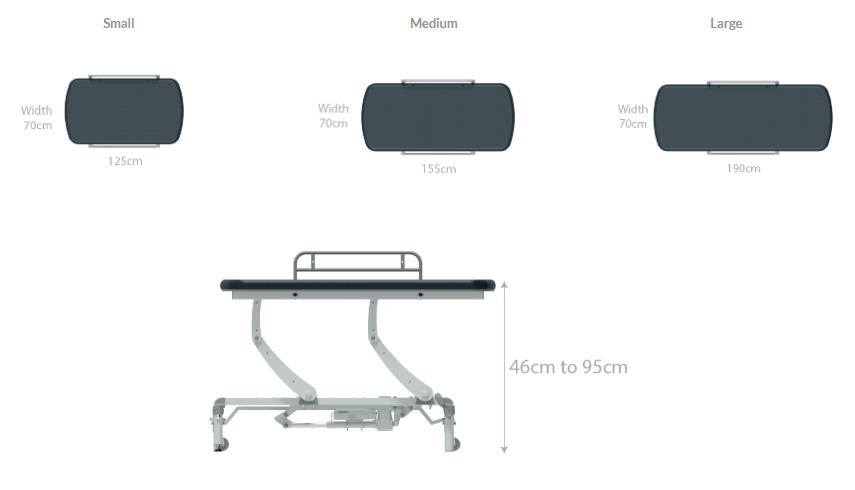 Seers CLINNOVA Therapy Hygiene Table specifications size and height