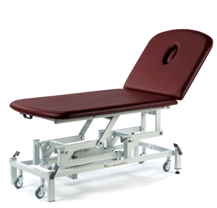 Seers Therapy Bariatric 2 Section Couch ST2573 in Burgundy RWD Wheels