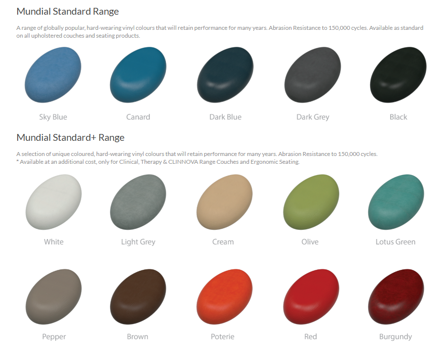Seers Therapy Traction Table colours