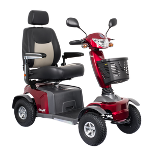 VanOs Excel Galaxy II 4 Wheel Mobility Scooter, red