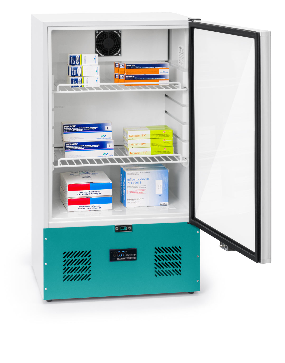 Shoreline Medical SM75 Pharmacy Refrigerator open