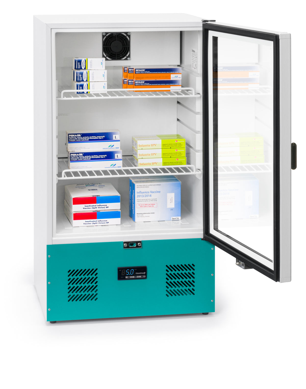 Shoreline Medical SM75G Pharmacy Refrigerator open