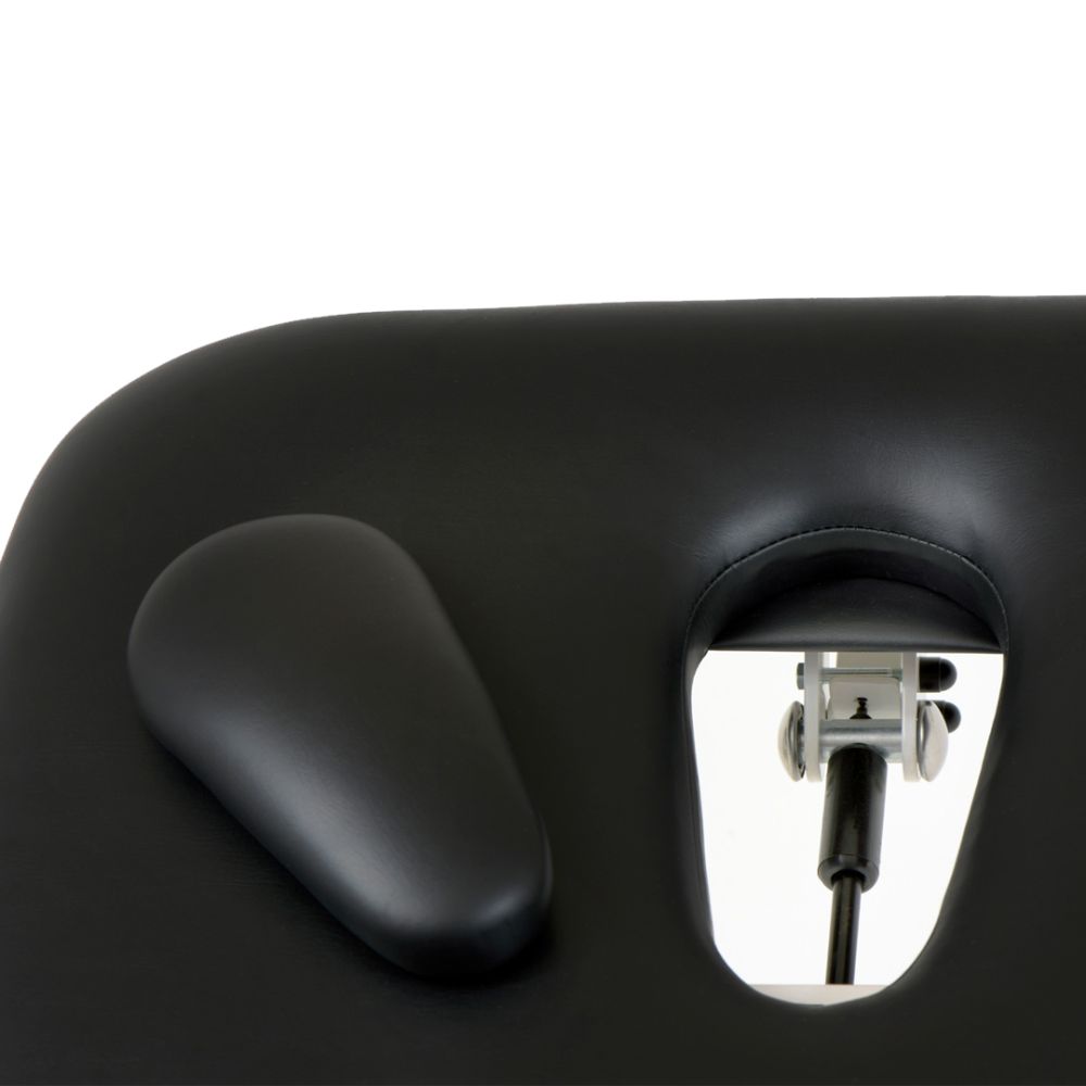 Stabil Komfort 3-Section Treatment Table black breathing hole and bung close up