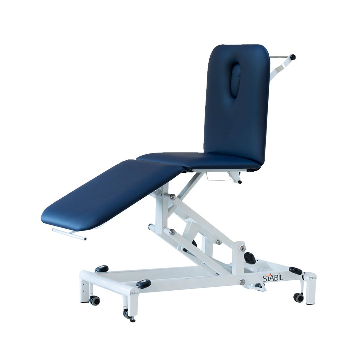 Stabil Komfort 3-Section Treatment Table charcoal raised upright sitting position lowered bottom section