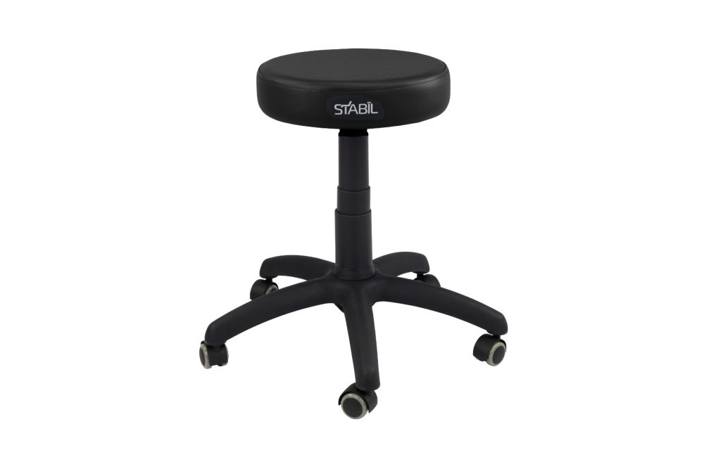 Stabil Premium Rolling Stool Black