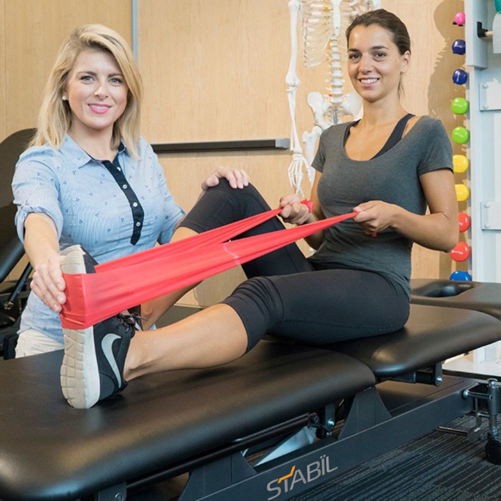 Stabil Pro 2-Section Treatment Table- Black in use 2