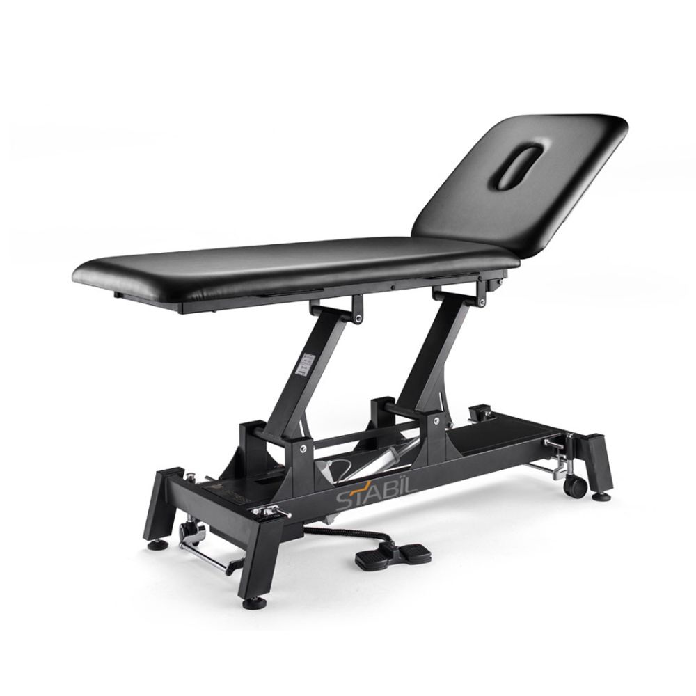 Stabil Pro 2-Section Treatment Table- Black for professional, chiropractor and physio clinics