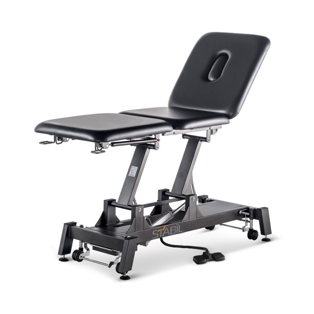 Stabil Pro 3-Section Treatment Table Black itting position leg raised