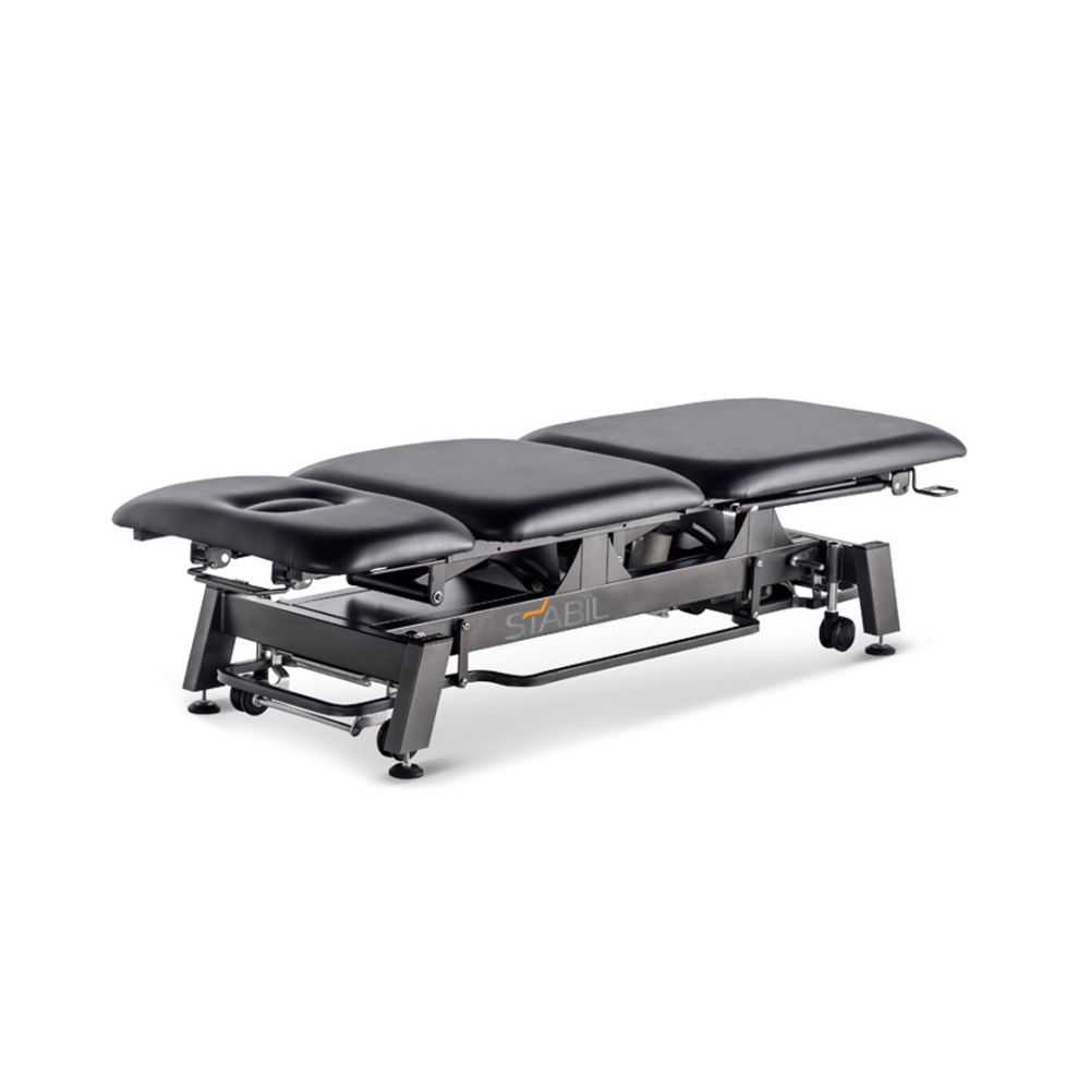 Stabil Pro Shorthead 3-Section Electric Treatment Table- Black 4 lying down position low height