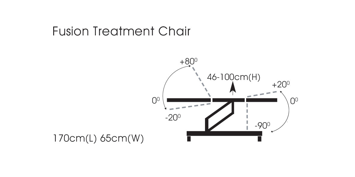 Sunflower Medical Fusion Electric Height Treatment Chair dimensions