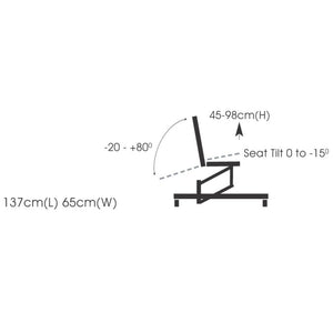 Sunflower Medical Fusion Gynae 2 Section Electric or Hydraulic Couch dimensions 1