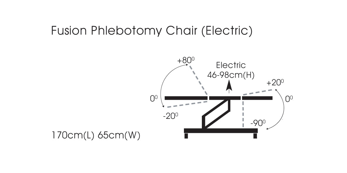 Sunflower Medical Fusion Phlebotomy Chair with Electric or Hydraulic dimensions
