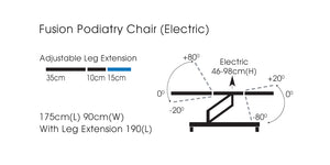Sunflower Medical Fusion Podiatry Electric or Hydraulic Chair electric dimeeensions