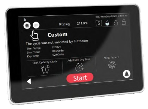 Tuttnauer T-Edge Autoclave control panel