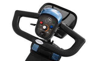 VanOs Travelux Tiempo Mobility Scooter compact blue control panel