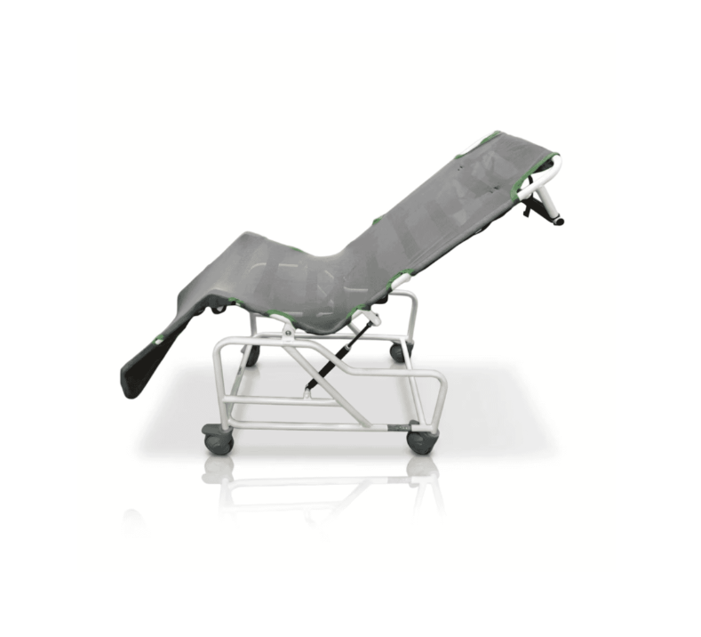 Chiltern Invadex Aidapt Washington. Tilt in Space Shower Cradle standard. Bathing aid for the elderly and disabled tilted back