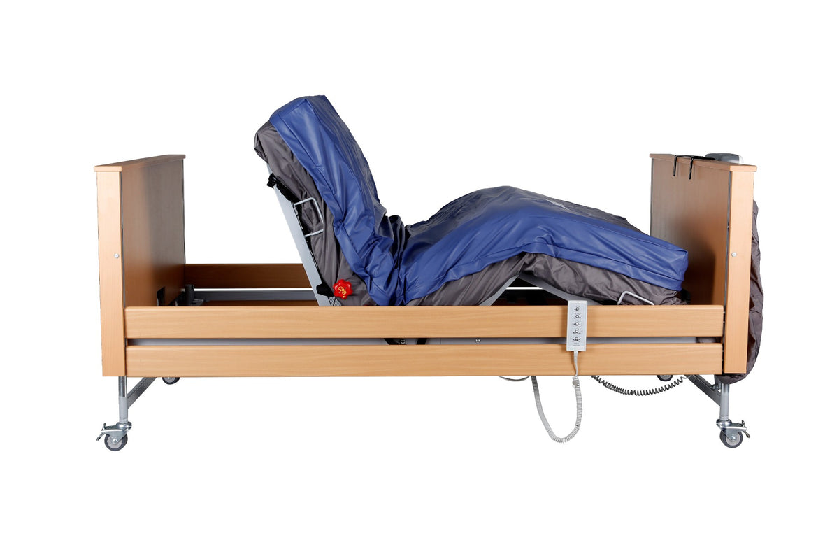 Wellell Apex medical Pro Bario End Lift Bariatric Community Care Profiling Bed with Mattress raised