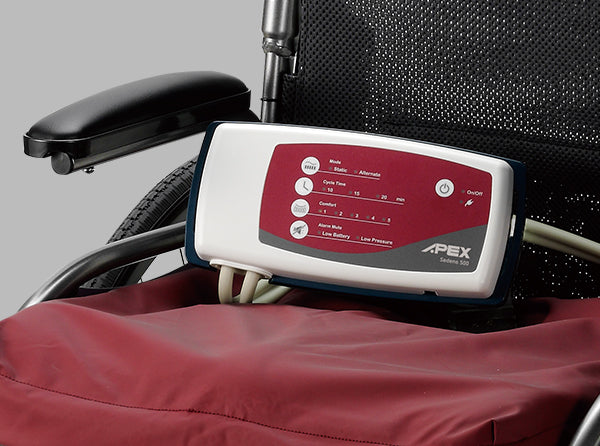 Wellell Apex Sedens 500 Pressure Relieving Seat Cushion on a wheelchair