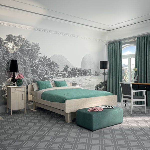 Winncare Duo Divisys 140 Double Profiling Bed in use (fixed feet with wooden surrounds in dragonnier clair colour) room 2