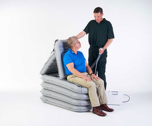 Winncare Mangar Eagle Inflatable Lifting Cushion With Airflo 24 in use