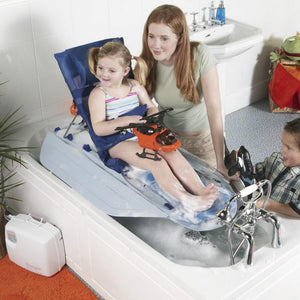 Winncare Mangar Surfer Bather Bath Lift with Airflo 12 in use on a bathtub