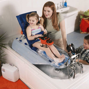 Winncare Mangar Surfer Bather Bath Lift with Airflo 12 in use on a bathtub