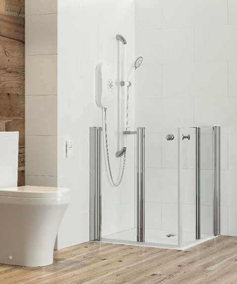 AKW Larenco Half Height Bi-Fold Shower Doors Disabled
