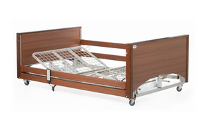 Alerta Lomond Bariatric Electric Affordable Quality with Trendelenburg Tilting Hospital Patient Bed Hi-Lo 4 Section Profiling Bed walnut