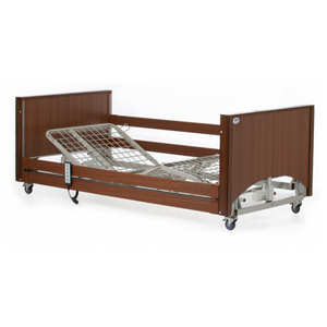 Alerta Lomond Floor2 Electric Affordable Quality with Trendelenburg Tilting Hospital Patient Bed Hi-Lo 4 Section Profiling Bed walnut