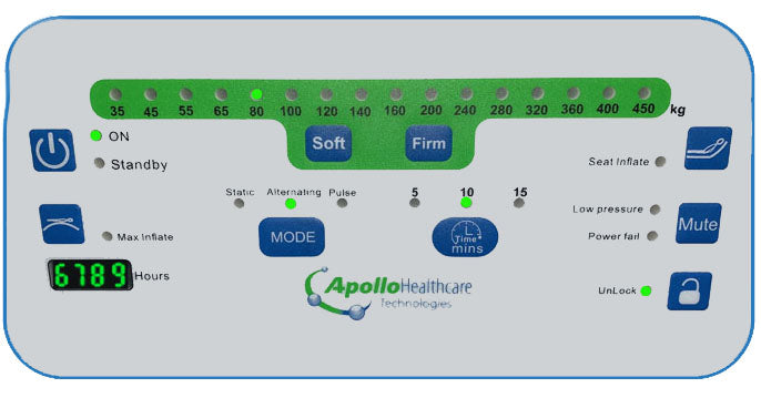 Apollo Healthcare | Aura Low II Air Loss Mattress Ventilated Cells and Versatile Functions for Hospital and Community Care pump