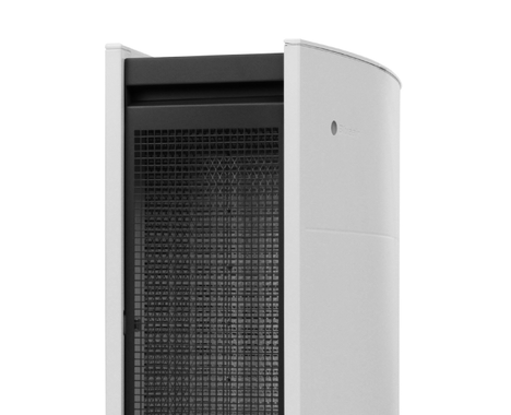 Blueair | Classic 405 Air Purifier with Particle Filter | Smart &amp; Effective Air Purification for Small to Medium Rooms Wi-Fi Enabled Control, and Durable Steel Construction corner view