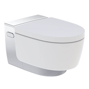 Chiltern Invadex | Geberit Aquaclean Mera Comfort Rimless Wall Hung Shower Toilet | A Stylish Shower Toilet with WhirlSpray Technology and Deluxe Features for Ultimate Luxury full view