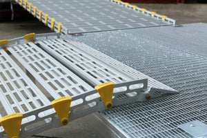 close up of the Roll-a-ramp portable and foldable disabled wheelchair ramp