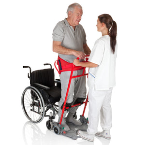 Direct Healthcare Group ReTurBelt Stand Aid Support Belt worn by patient on return stand aid 