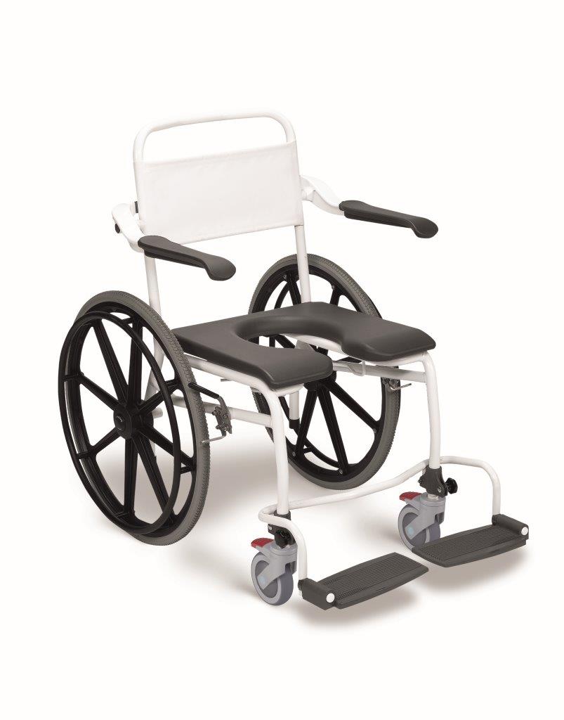 DHG Self Propelled Soft Seat Commode Shower Chair