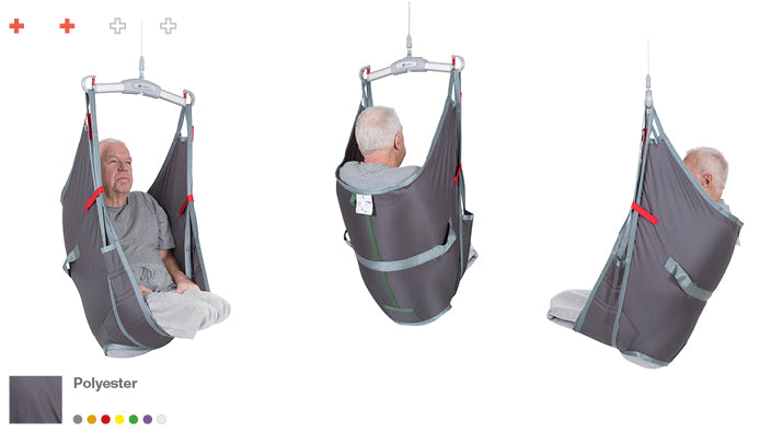 Direct Healthcare Group AmpSling polyester patient hoisted three views 