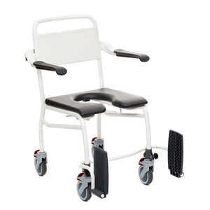 Direct Healthcare Group Mobile Soft Seat Commode Shower Chair foot rest up 