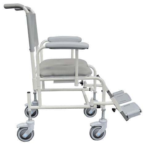 Prism Medical | Freeway Height Adjustable Shower Chair Versatile Mobility Support  | Antimicrobial Protection left side view